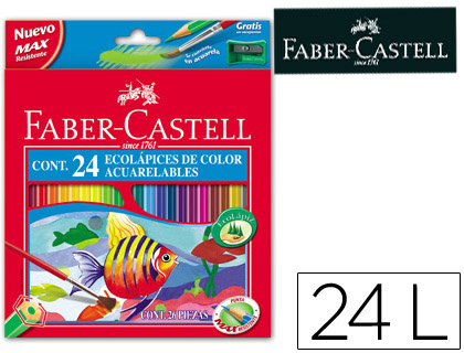24 lápices de colores Faber Casdtell acuarelables